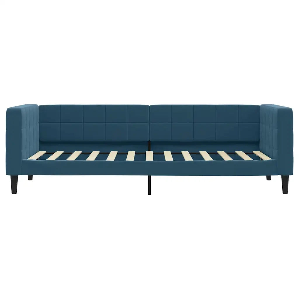 Divano Letto con Materasso Blu 80x200 cm in Velluto