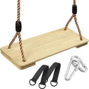 Schommel corrosione resistente con oscillazione Houten schommel con anello di acciaio inossidabile e corda di canapa, per adulti e bambini, per interni e esterni