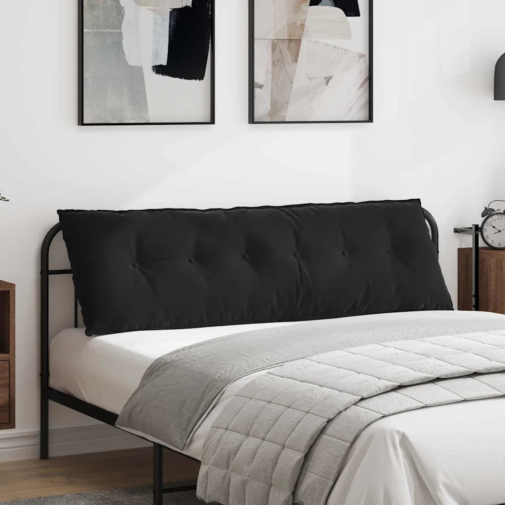 Cuscino per Schiena Nero 160 x 50 cm Tessuto in Cords 42014896