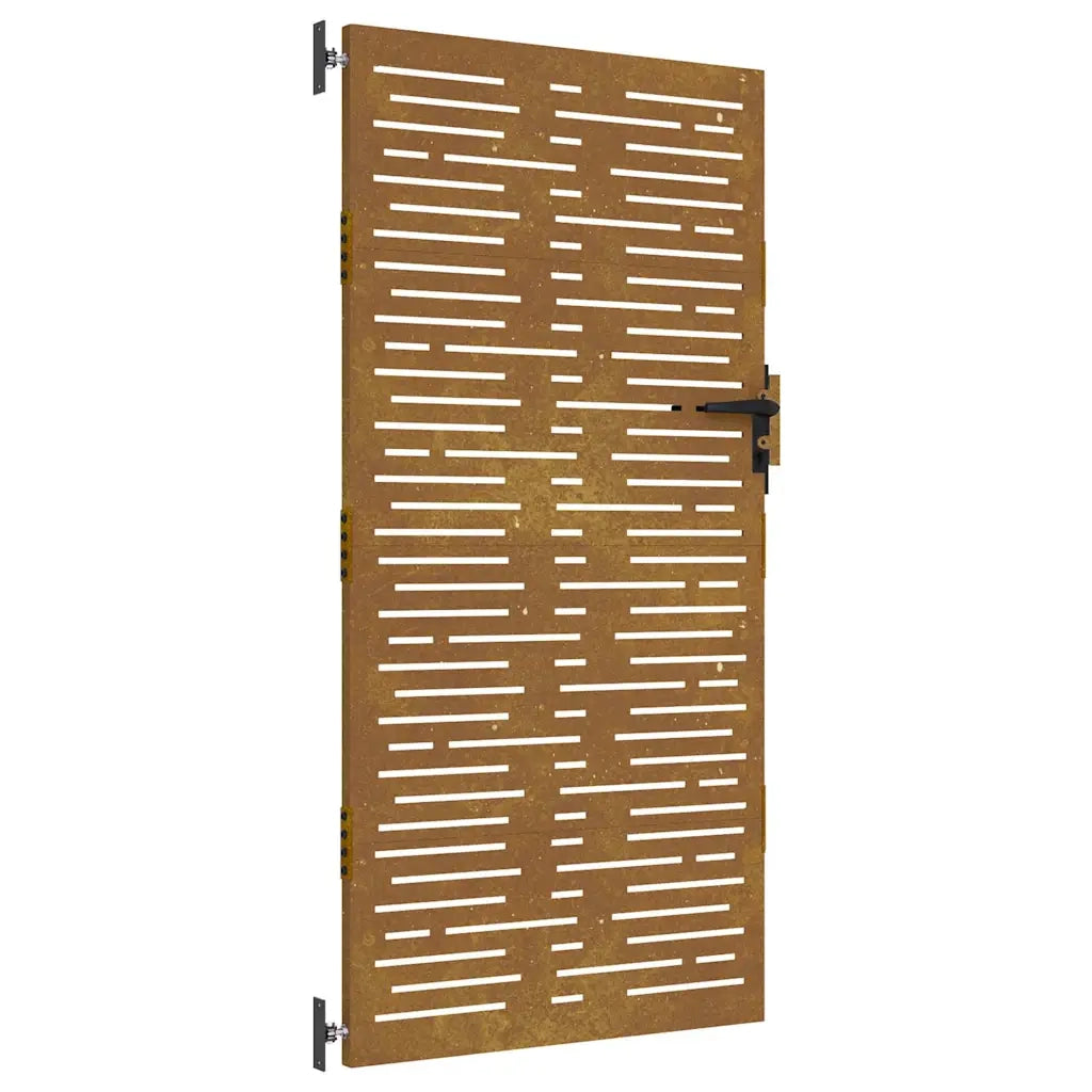 Cancello da giardino-Porta da giardino 85x200 cm Acciaio Corten Design Quadrato
