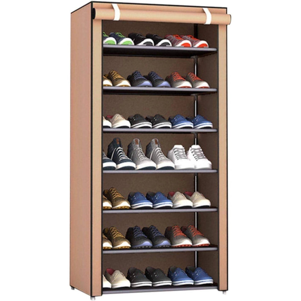 Trade Shop - Scarpiera Armadio Salvaspazio 60x30x122cm Scarpe Rivestimento Tessuto Chiusura -