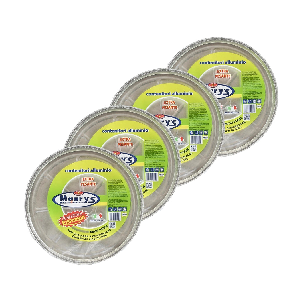 MAURY'S SET DA 3 CONTENITORI PER PIZZA IN ALLUMINIO GRANDE  5 PORZIONI