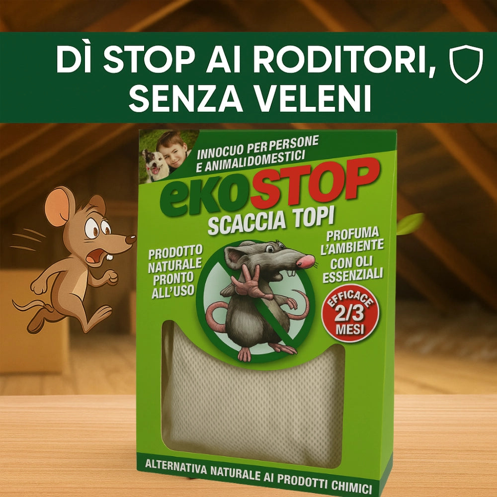 Repellente naturale scacciatopi ratti formula innovativa profumata 50 g ekostop