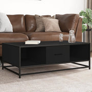 Tavolino Salotto-Tavolino da soggiorno-Tavolo Nero 100x57x35 cm in Truciolato e Metallo