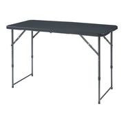 Tavolo da campeggio pieghevole con altezza regolabile 120 x 60 cm effetto rattan nero 03_0010995