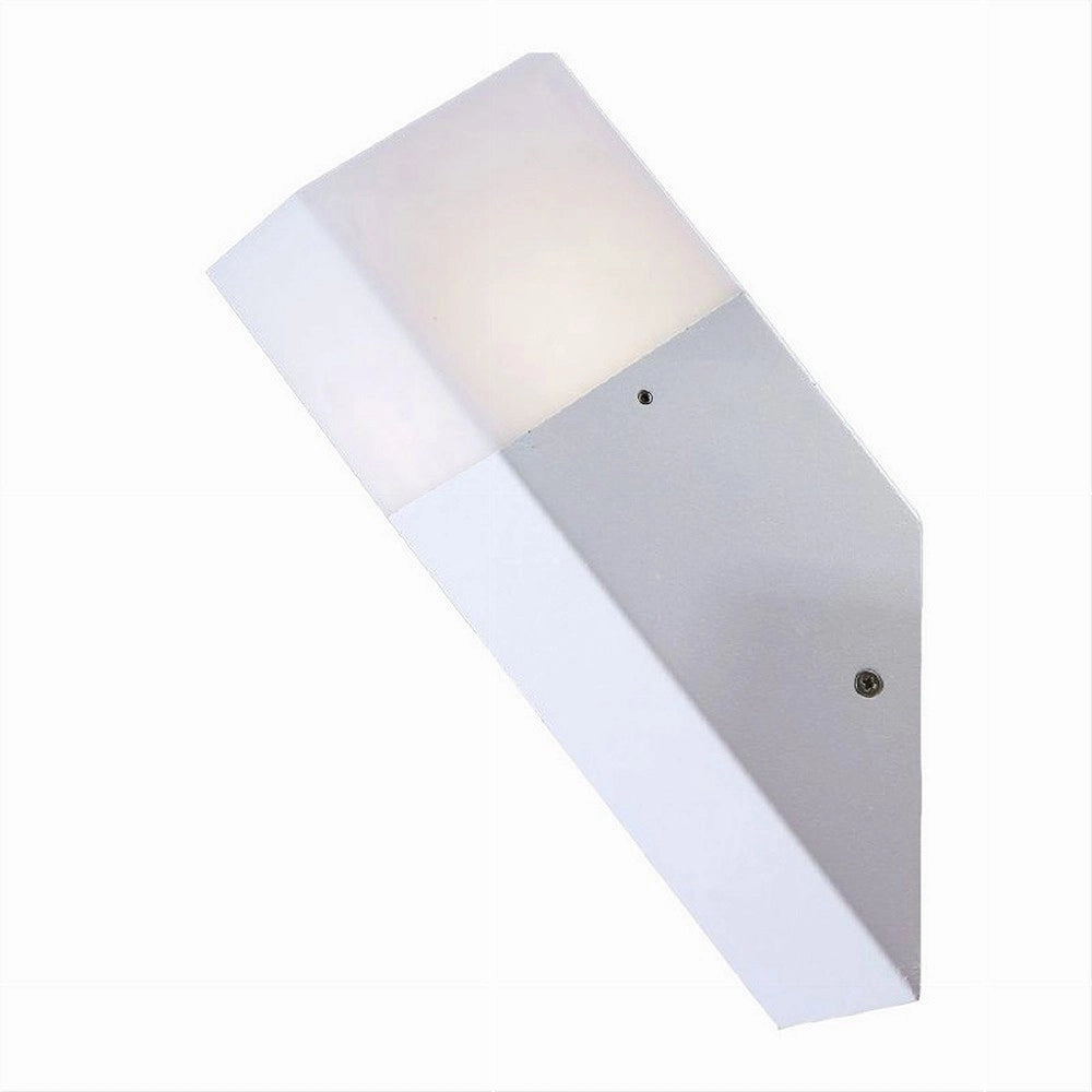 Trade Shop - Applique A Muro Obliquo Esterno Attacco E27 In Alluminio Lampada Parete Ip44 B250 - Bianco