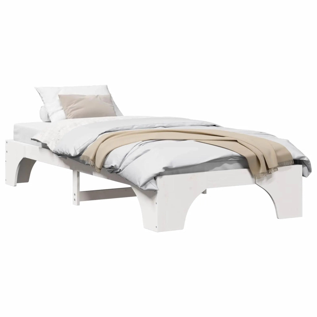 Struttura del letto Bianco 90 x 200 cm Pino massello
