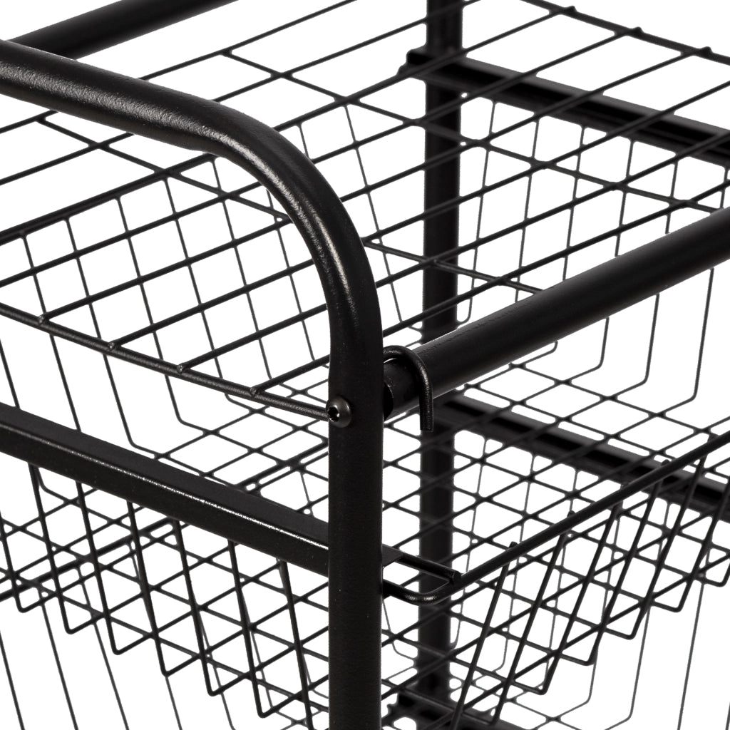 Carrello da Cucina 'Rudbjerg' Carrello con 4 Cesti a Rete e Piano Rimovibile Scaffale per Conservare Frutta e Verdura [en.casa]