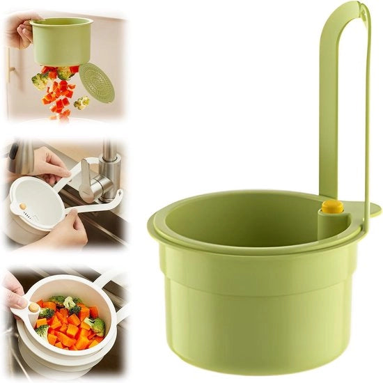 Cattura Rifiuti Cibo - Sifone di Scarico Automatico - Sifone di Scarico con Drenaggio Automatico - Filtro di Scarico Facile da Utilizzare - con Fissaggio al Pavimento - verde