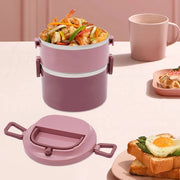 Contenitore alimentare portatile 2-strati isolato 1,7L con interno in acciaio inossidabile Impermeabile Contenitore alimentare pieghevole
