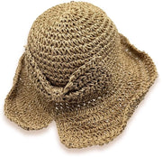 Ombrello pieghevole con bordo ampio - Protezione UV - Cappello da sole estivo - Donna - Leggero e respirabile - Cappello da sole