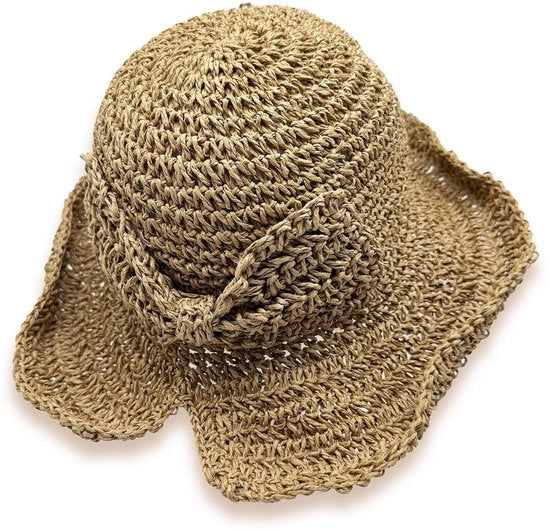 Ombrello pieghevole con bordo ampio - Protezione UV - Cappello da sole estivo - Donna - Leggero e respirabile - Cappello da sole
