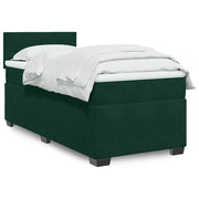 Giroletto a Molle con Materasso Verde Scuro 100x200 cm Velluto