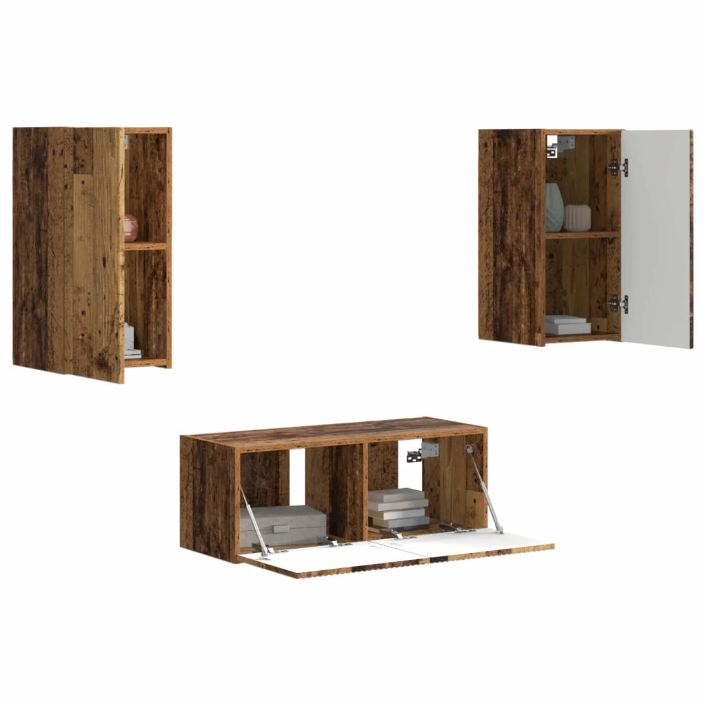 Set mobile TV 6 pcs Legno vecchio Legno multistrato 3409067
