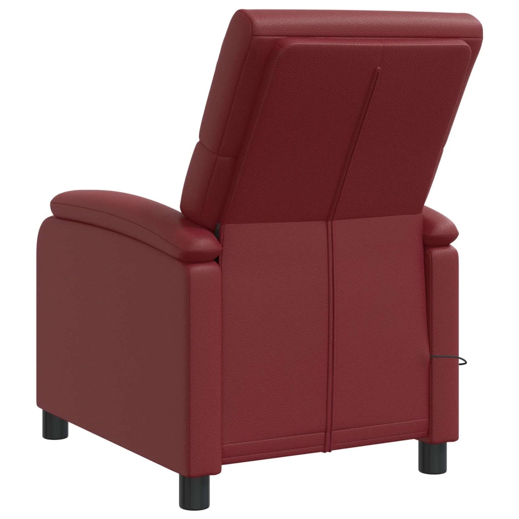 Divano Sedia-Poltrona Massaggiante Rosso Vino Similpelle 467437