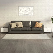 Tavolini da Salotto Gambe in Metallo 2 pz Bianchi 50x50x40 cm 812727