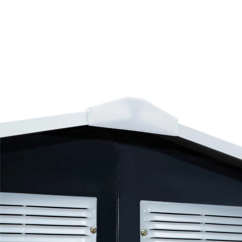 CASETTA DA GIARDINO CON PORTE SCORREVOLI 213X130X185CM GRIGIO SCURO