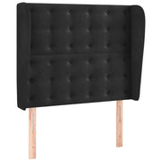 Testiera | Testata ad Orecchio Nera 83x23x118/128 cm in Velluto