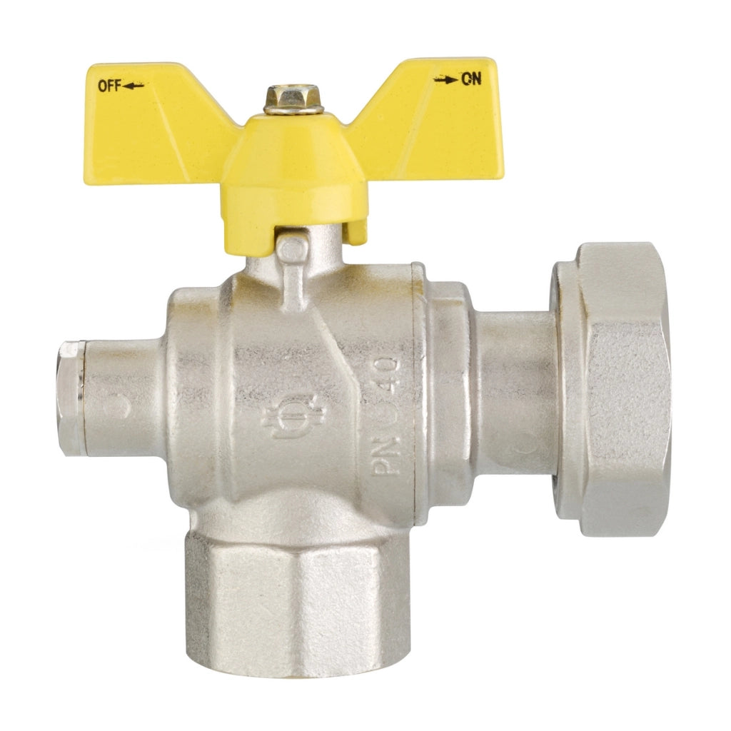 VALVOLA A SFERA GAS A SQUADRA FUTURGAS FEMMINA-DADO GIREVOLE- 3/4 x 1  DN 20- FIV- pezzi 1