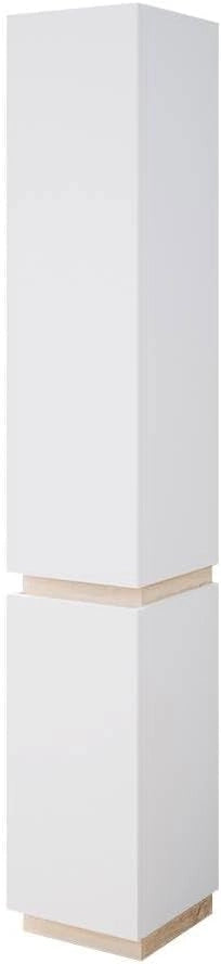 Armadio per il bagno Gloria, Bianco, 33 x 197.5 cm con 2 porte, con apertura per sifone e compatibile con la serie Gloria