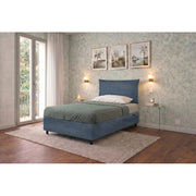 Letto imbottito Singolo 80x200 cm Soft - Contenitore,Microfibra,Blu