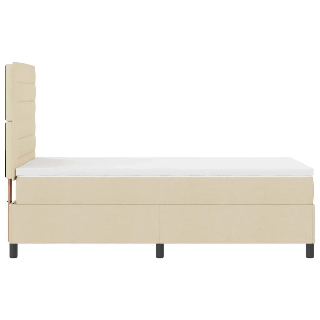 Letto a molle con materasso Crema 80 x 200 cm Tessuto 3339271
