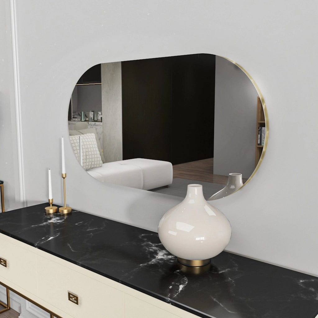 Teco, Specchio Forma Ovale, 45x85h cm oro