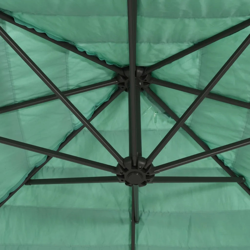 Ombrellone Giardino-Ombrello da Balcone con Palo in Acciaio Verde 388x388x248 cm