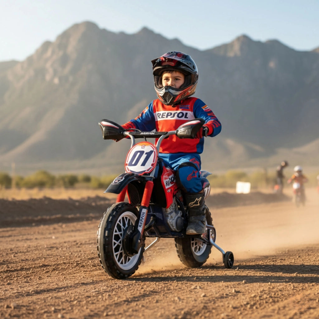 Moto Elettrica per Bambini 6V Cross Repsol Design Sportivo Fino a 6 km/h Blu