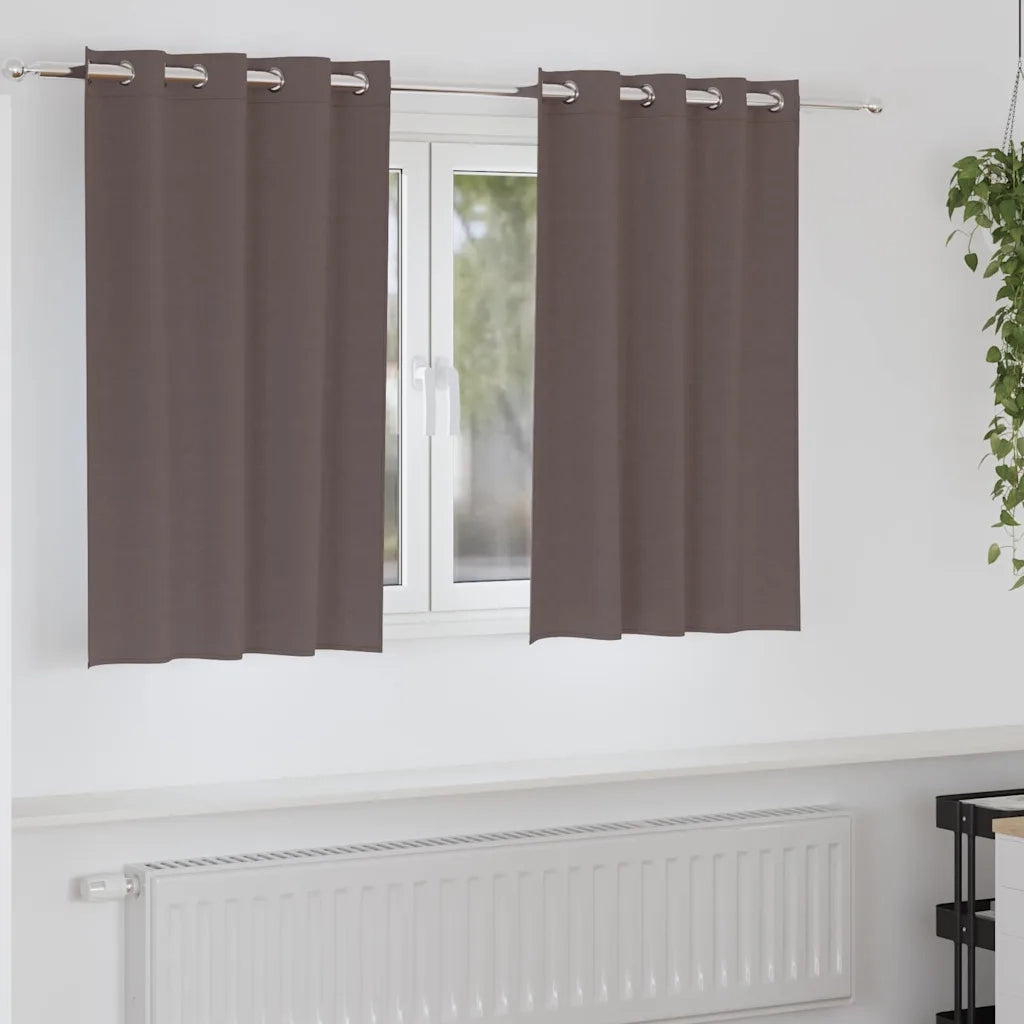 Tende Blackout con Anelli 2 pcs Marrone Scuro 140 x 140 cm 4107333