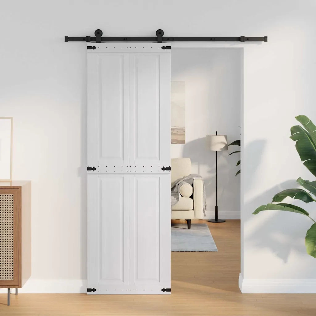Porta del fienile Corona 70 x 210 cm Legno Massello di Pino 42021201
