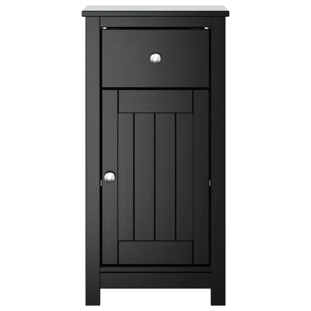 Mobile da Bagno BERG Nero 40x34x80 cm in Legno Massello di Pino 358541
