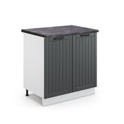Mobile lavello cucina Fame-Line Antracite rustico/Bianco 80 cm con ripiano, PL Antracite Vicco