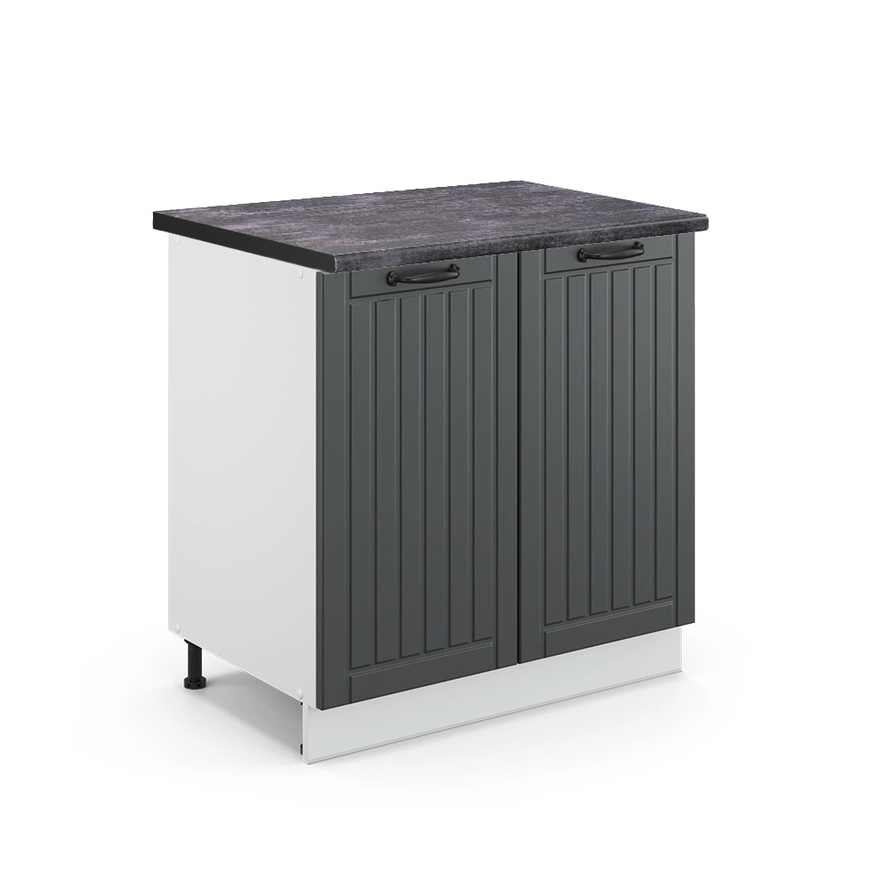 Mobile lavello cucina Fame-Line Antracite rustico/Bianco 80 cm con ripiano, PL Antracite Vicco