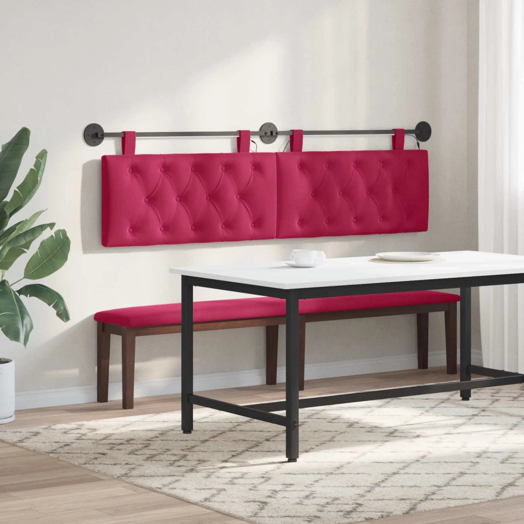 Testiera sospesa Con luce LED Rosso Vino Velluto 3424698