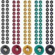 Dischi abrasivi 25 mm 120 pezzi - set di dischi abrasivi e poli - 80-150-240-400-600 grana - dischi poli - 3 mm acciaio - attacco metallico per abrasione - poli - accessori per polimento - attrezzi di rotazione .
