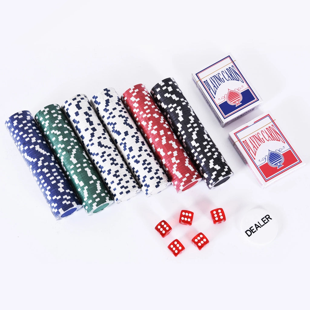 Set di Poker Completo con 300 Gettoni e 2 Mazzi di Carte ¨C Zephmum ¨C Argento
