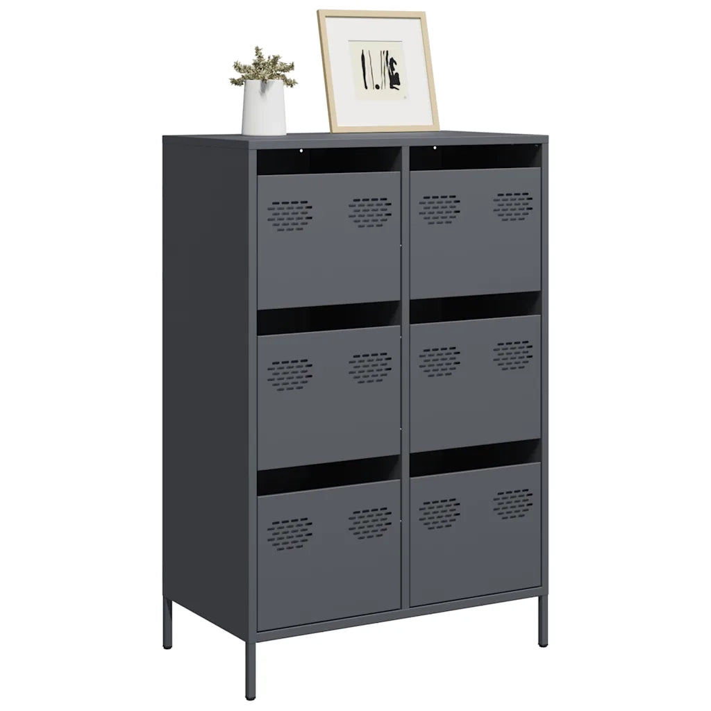Credenza-Buffet-Armadio da cucina Antracite 68x39x101,5 cm Acciaio 858988