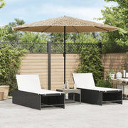 vidaXL Ombrellone Giardino LED e Palo in Acciaio Marrone 324x324x247cm
