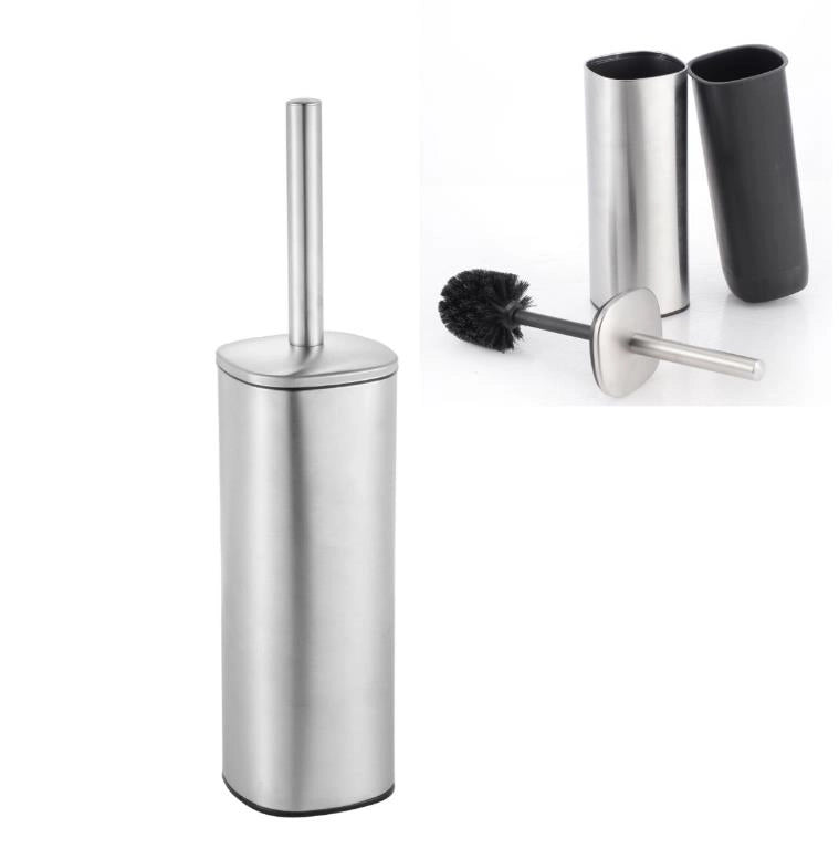 Portascopino WC in Metallo con Recipiente Interno in Plastica