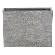 Vaso per piante in pietra grigia 45 x 60 x 25 cm Fioriera rettangolare per interni ed esterni