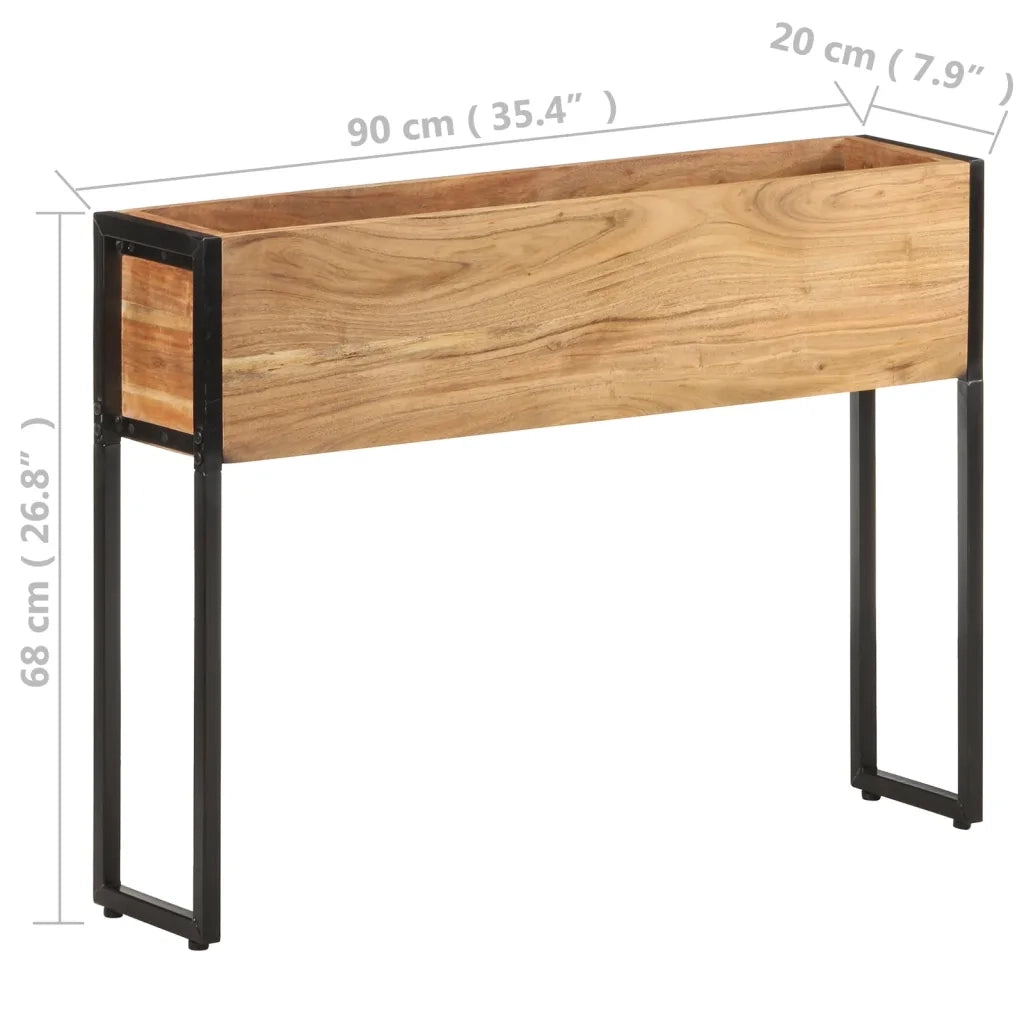Fioriera | Cassetta per fiori | Vaso 90x20x68 cm in Legno Massello di Acacia