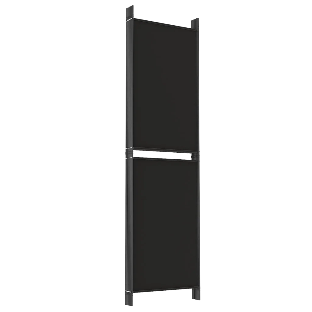 Divisorio a 6 Pannelli Nero 300 x 180 cm in Tessuto 350225