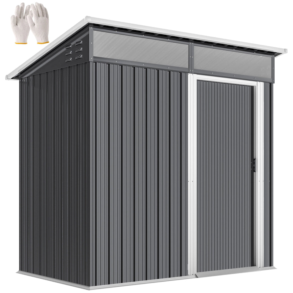 Casetta da Giardino in Metallo ¨C Minimal ¨C 195x122x159 cm Grigio