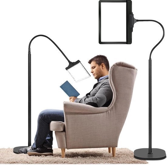 Vergrootlamp 3 in 1 con luce e supporto, 5x ingrandimento con 43 LED, obiettivo a cigno per fai da te e lettura