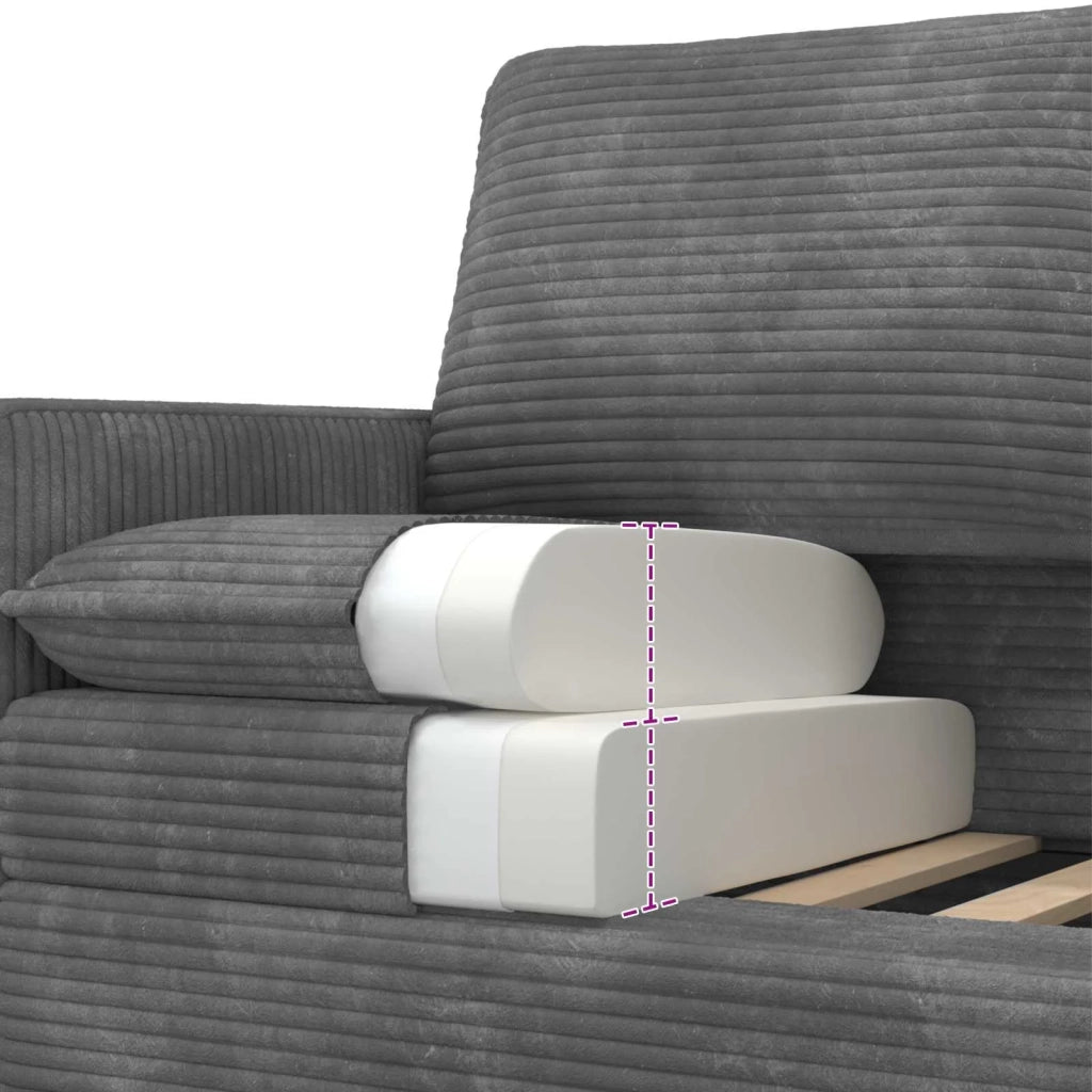 Set di divani 2 pcs Grigio Chiaro Poliestere