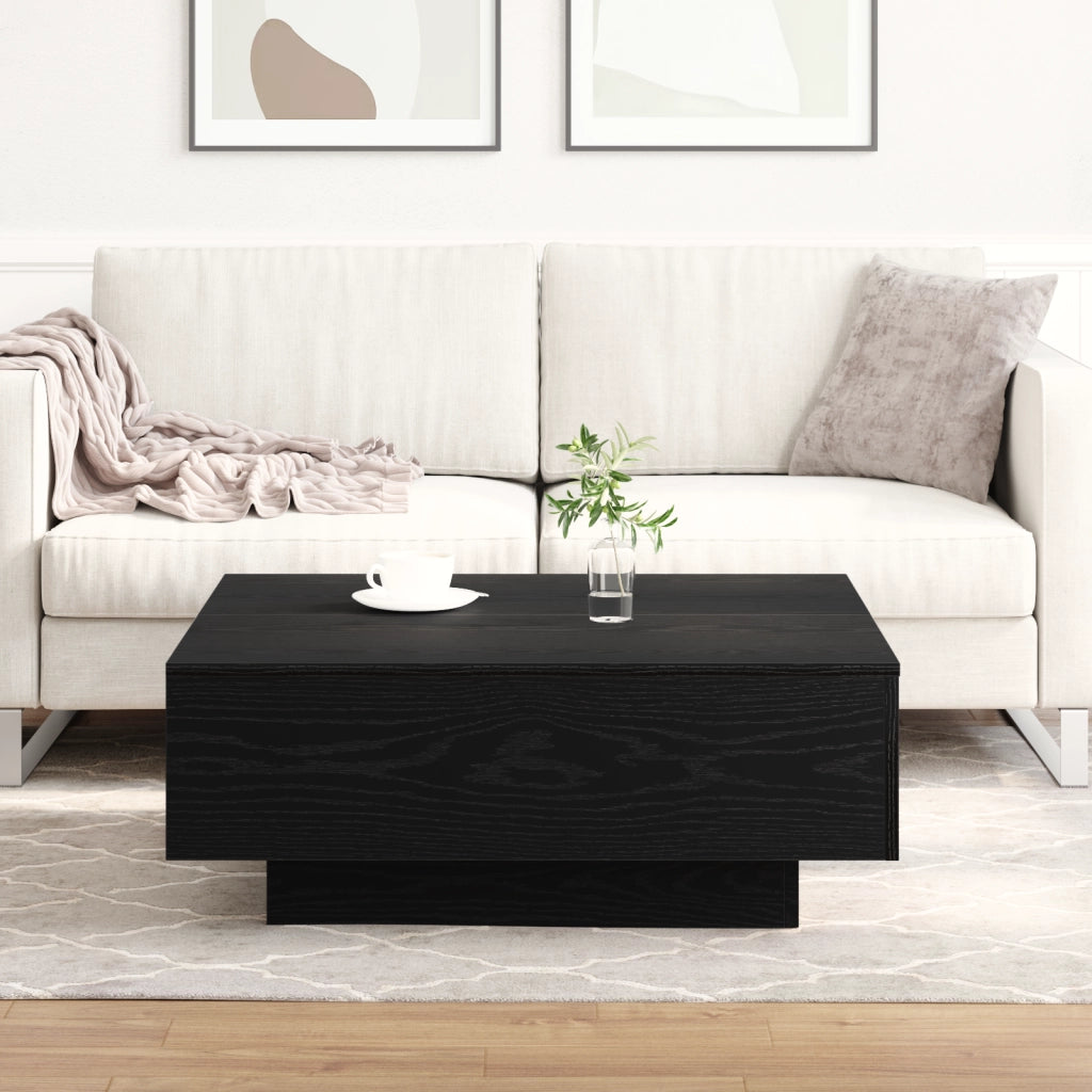 Tavolino da caffÃ¨  Nero Rovere 80x80x31 cm in Legno Ingegnerizzato