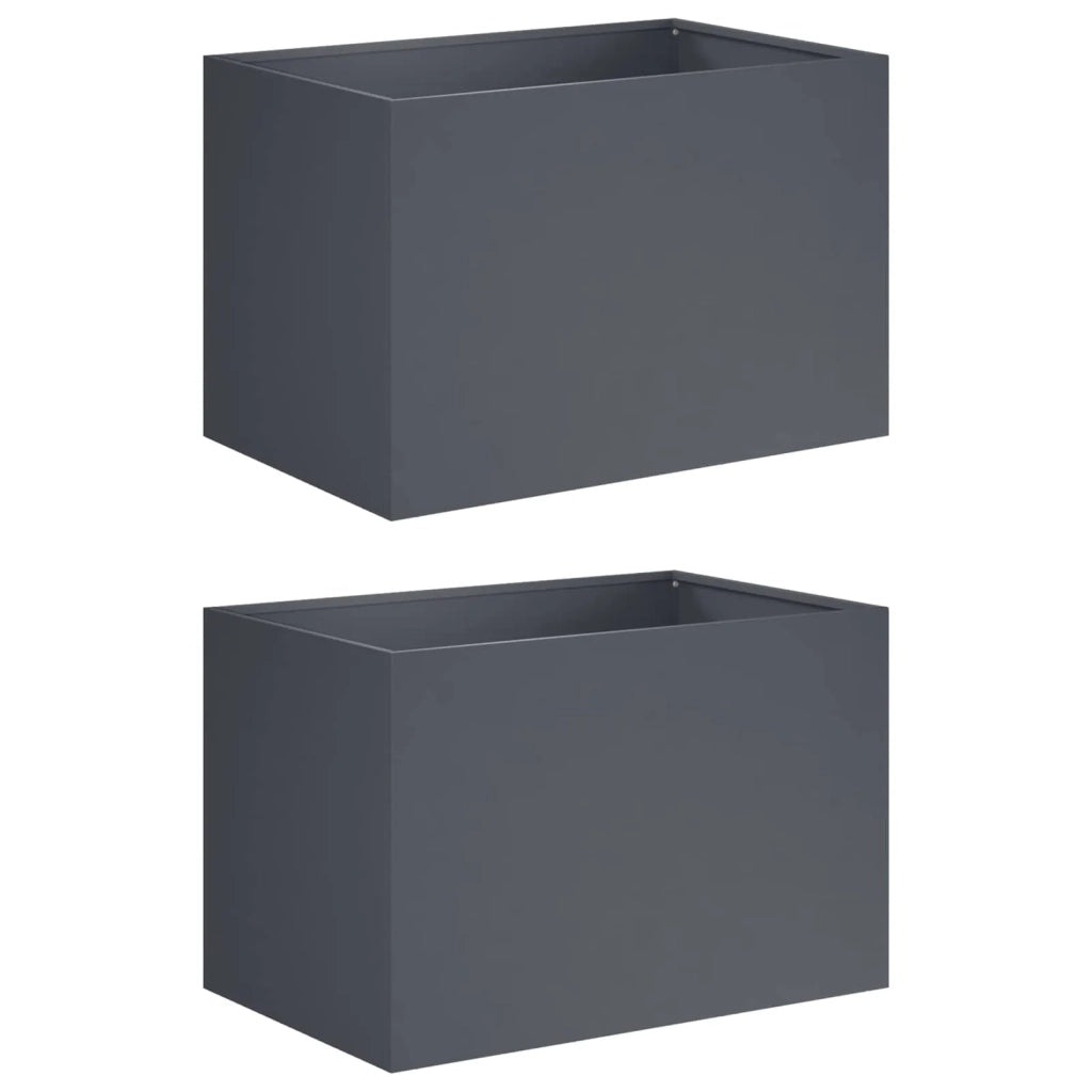 Vaso da giardino 2 pz Antracite 60 x 40 x 40 cm 8005685