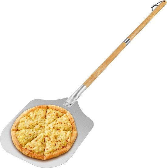 Pizzaspada con testa a vite robusta - superficie ampia - manico rimovibile - alluminio - adatto per forno e pane Pizzaspada