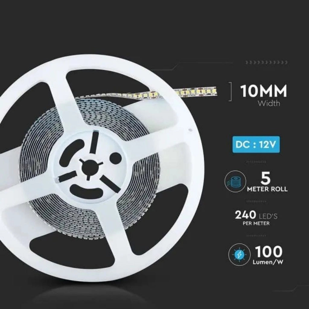 Bobina Striscia Led 1200 SMD 2835 12V 18W/M Bianco Caldo 3000K IP20 5 Metri SKU-212164